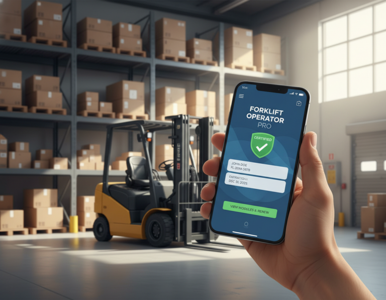 Obtenha certificação de operador de empilhadeira pelo app